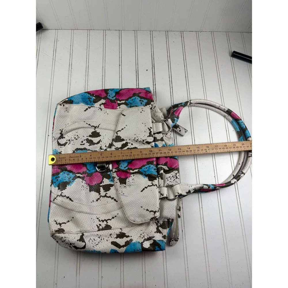 Kathy Van Zeeland Vintage Y2K Center Of Attention Edgy Snakeskin Shoulder Bag